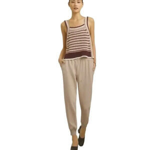 Aritzia Wilfred Buffon Crepe High Rise Jogger Pant Taupe Sz XS